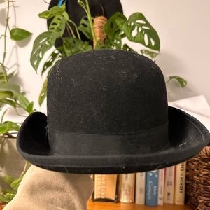 Vintage Tiger Pride 100% Wool black bowler hat